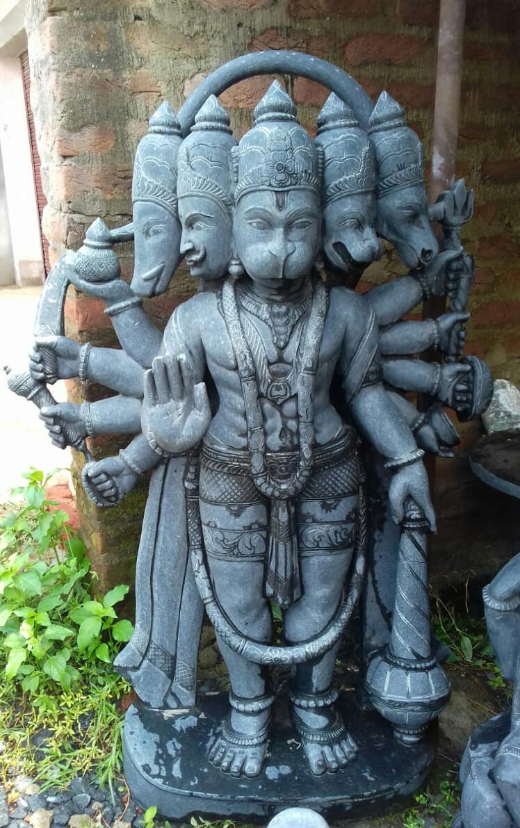 Black Stone PanchMukhi Hanuman JI Statue – Zarposh