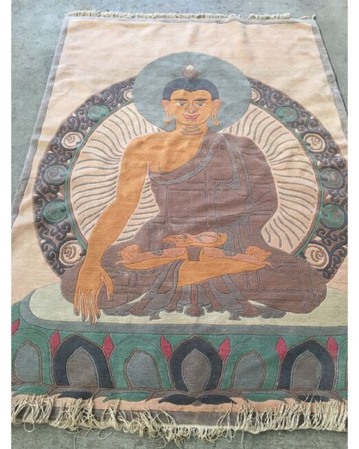 Buddha Hand Woven Tibetan Rug 5x8